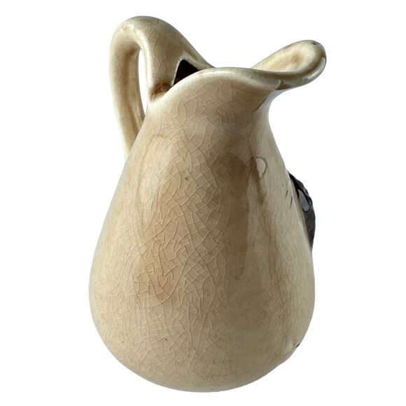 Vintage Japan Pottery Mini Pitcher Creamer Brown Pine Cone Flower Bud Vase Decor - Picture 8 of 16